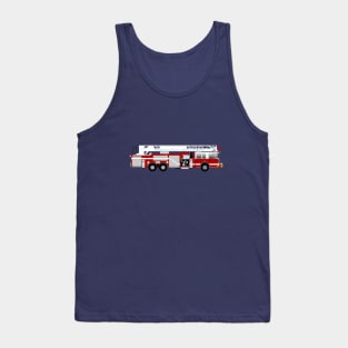 Red and White Fire Truck - Ladder Tank Top